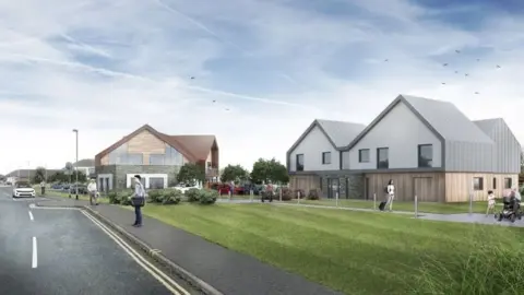 East Lindsey District Council Artist impression of a campus and health facility