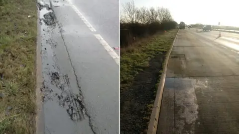 North East Lincolnshire Council A180 before and after cleaning