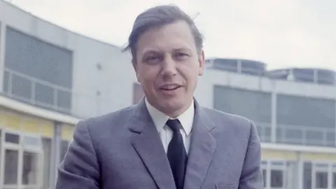 BBC photo archive David Attenborough outside Television Centre in 1967
