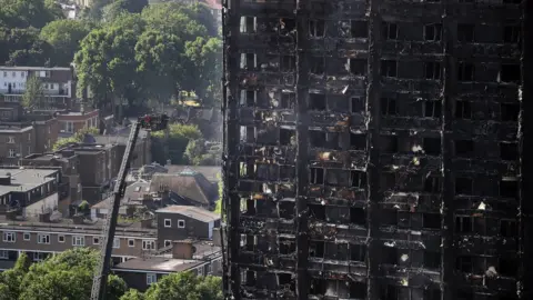 PA The remains of Grenfell Tower