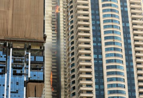 Dubai fire: Blaze engulfs more than 30 floors of Sulafa Tower - BBC News