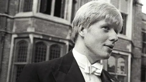 Reuters President of the Oxford Union society Boris Johnson is seen before an address by Greek minister for culture Melina Mercouri on the subject of the Elgin Marbles at the University of Oxford, Britain, June 12, 1986.