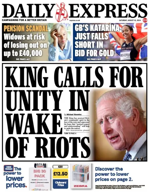  King calls for unity in wake of riots