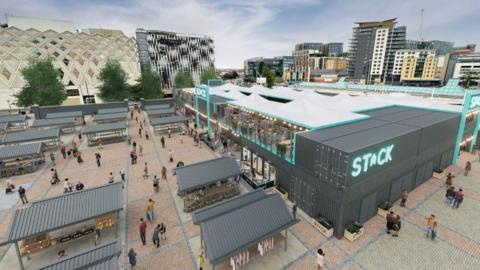 CGI image of Kirkgate Market