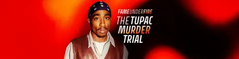 Promo banner features picture of Tupac with title: Fame Under Fire: The Tupac Murder Trial