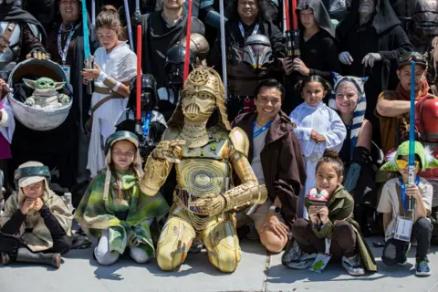 Getty Images People dressed as Star Wars characters 