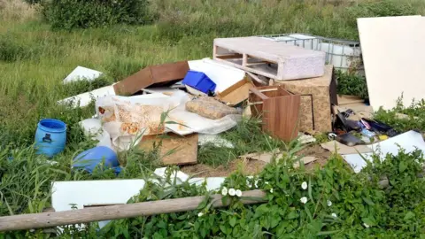 Getty Images Fly-tipping in the countryside