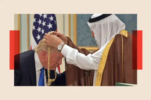 Getty Images Donald Trump receives a medal from Saudi Arabia's King Salman bin Abdulaziz al-Saud