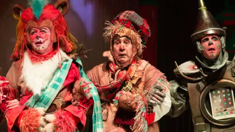 Pavilion Theatre Chris McClure performed as the Scarecrow in The Wizard of Never Woz panto in 2017-18