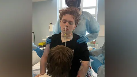 Family handout Flynn during rehabilitation