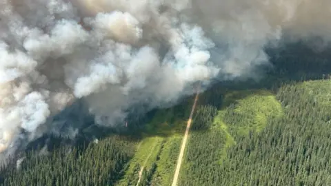 Getty Images Smoke rises over the national park in this photo taken earlier this week