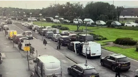 IOM GOV Cars parked outside the Isle of Man airport