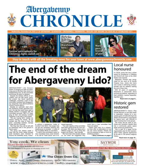 Abergavenny Chronicle Front page of the Abergavenny Chronicle