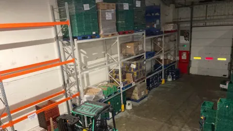 BBC Fareshare food bank shelves