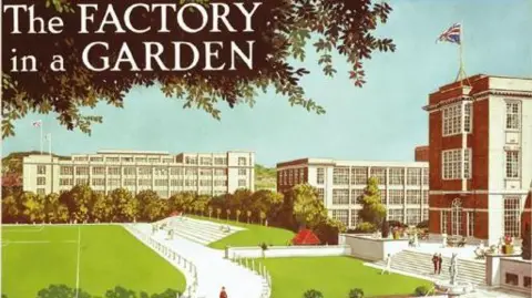 Bournville Village Trust Cadbury: The Factory in a Garden postcard