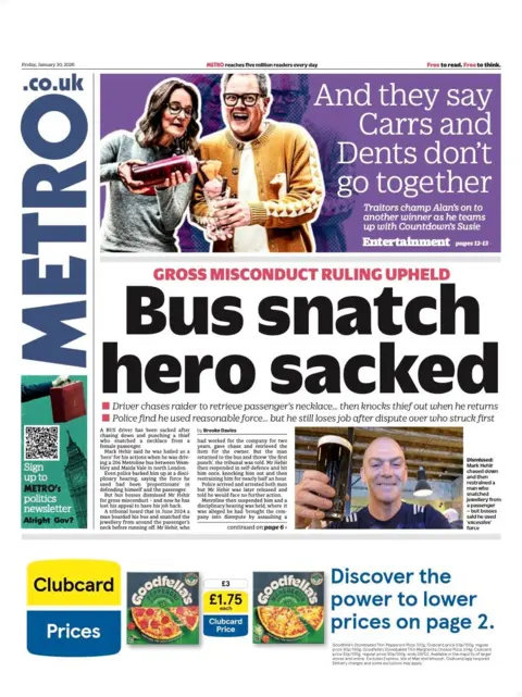 “Bus snatch hero sacked”.