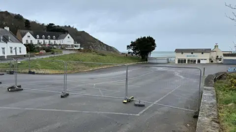 The car park at the Seaside Cafe in Greve De Lecq