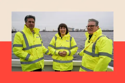Getty Images (From left) Ed Miliband, Chancellor Rachel Reeves and Keir Starmer 