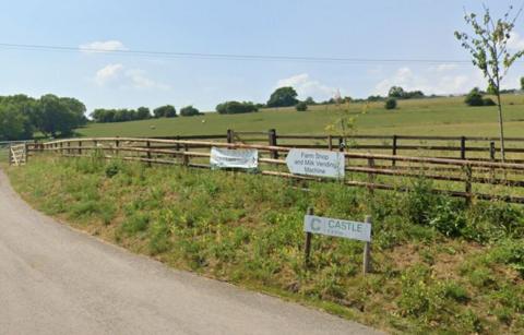 A picture of the Castle Farm entrance