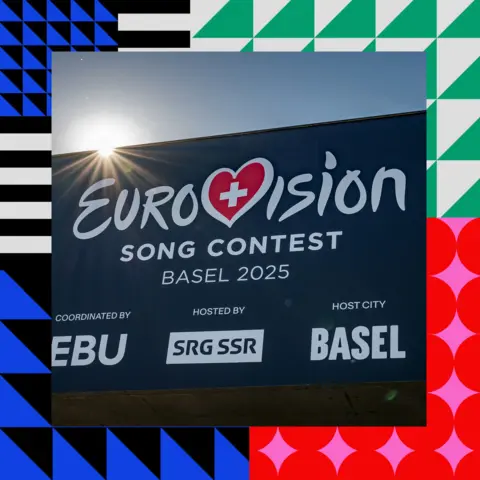 Getty Images A graphic sign of Eurovision 2025