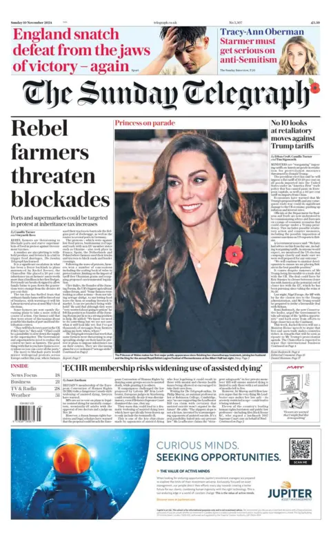 The Sunday Telegraph front page, 10 October 