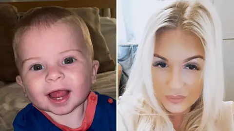 Family handout A composite of a young boy with fair hair smiling at the camera and a woman with blonde hair