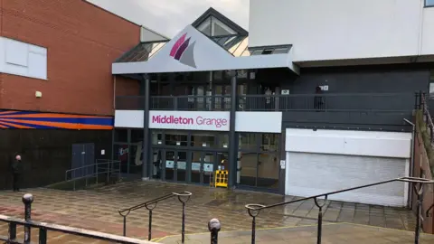 Hartlepool Council The glass and steel frontage of the Middleton Grange Shopping Centre.