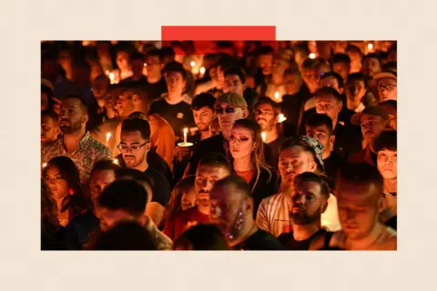Getty Images Manchester Pride candlelight vigil in 2022