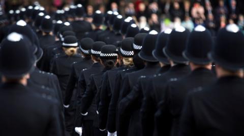 Police officers on parade