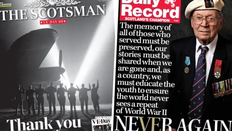 front pages of newspapers