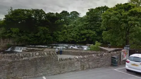 A view of Richmond Falls, a series of small waterfalls, from a nearby car park.