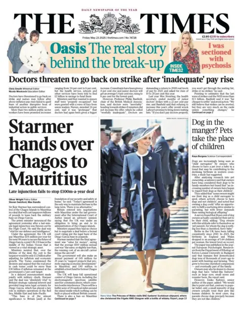  "Starmer hands over Chagos to Mauritius".