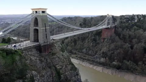 Getty Images An aerial view of Clifton Suspension Bridge 