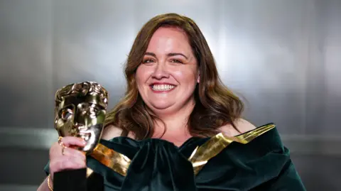 Getty Images Jessica Gunning with her Bafta award 