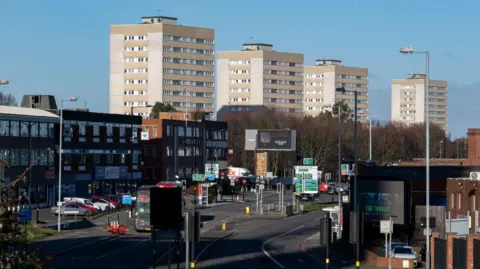 Getty Images A general view of streets around Birmingham city centre 