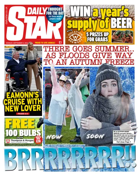 Judul utama The Daily Star berbunyi "Brrrrrrrrr" 