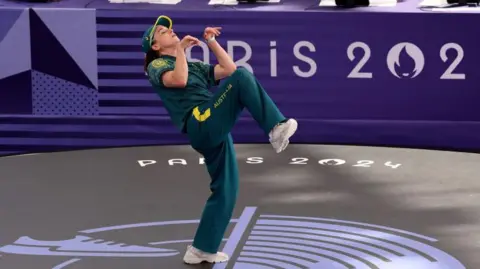 Getty Images Raygun break dancing at the Olympics