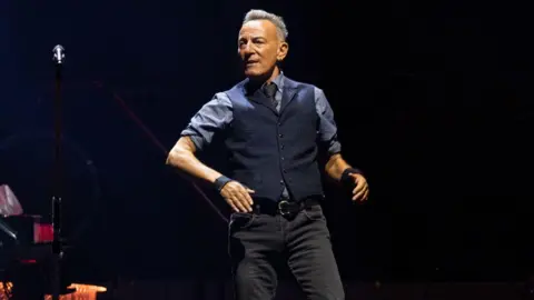 Mike Lewis Photography/Redferns/Getty CARDIFF, WALES - MAY 05: Bruce Springsteen & The East Street Band perform at Principality Stadium on May 05, 2024 in Cardiff, Wales. (Photo by Mike Lewis Photography/Redferns)