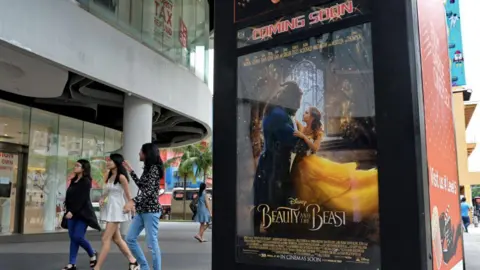 Getty Images A poster for the film Beauty and the Beast