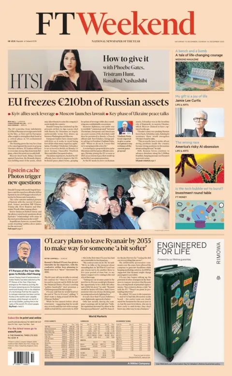 "EU freezes €210bn of Russian assets", reads the headline on the front page of the Financial Times.