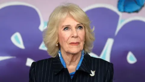 PA Media Queen Camilla during a visit to the S.T.O.R.M Family Centre in London, as it marks its 19th anniversary. The centre supports people affected by domestic violence.
