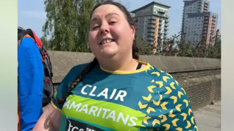Clair in a green Samaritans top