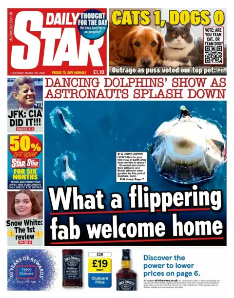 Front page of the Daily Star for Thursday 19 March 2025.