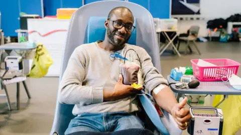 NHS Blood and Transplant Service A blood donor 