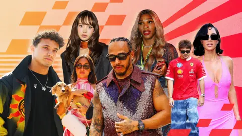 Picture of Lando Norris, Alexandra Saint Mleux, Lisa, Lewis Hamilton, Serena Williams, Charles Leclerc and Kim Kardashian