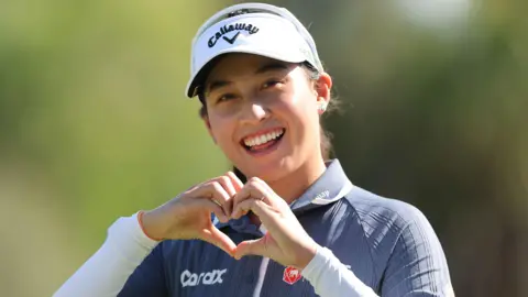 Jeeno Thitikul celebrates during her second-round 63 at the CME Group Tour Championship