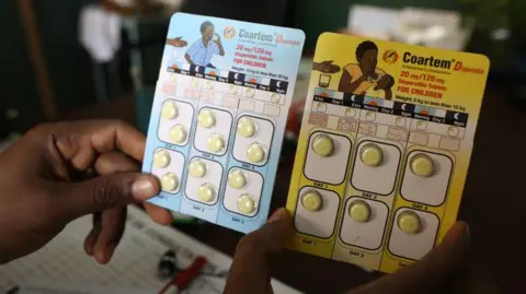 Getty Images Two blister packs of Coartem, a malaria treatment for children