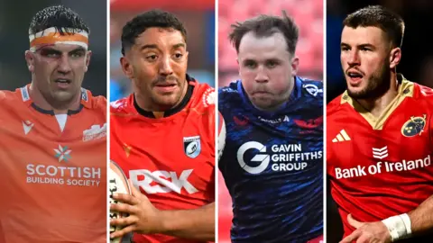 Sam Skinner of Edinburgh, Cardiff's Gabriel Hamer-Webb, Scarlets' Ioan Lloyd and Alex Nankivell of Munster.