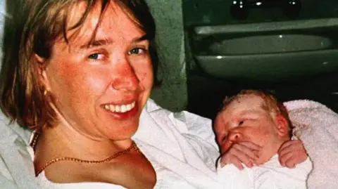 Mother Karen Humphries and baby Abbie at the Queen Medical Centre, in Nottingham