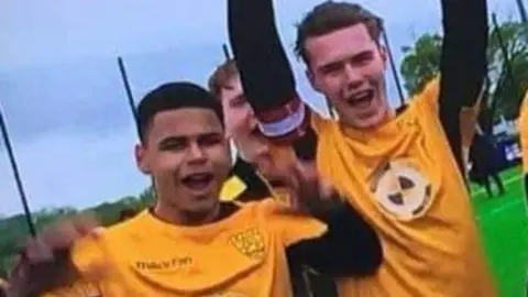 Maidstone United Raiders  Reece van Sertima celebrating with Charles Bolt